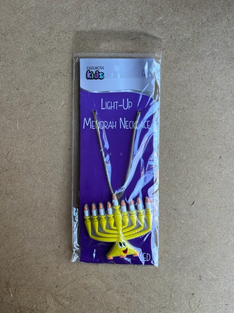 Lichtgevende Menorah ketting geel